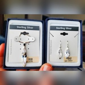 NWT Sterling Silver and Cubic Zirconia Necklace and Earring Set